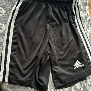 adidas Kids Black Shorts with White Accents